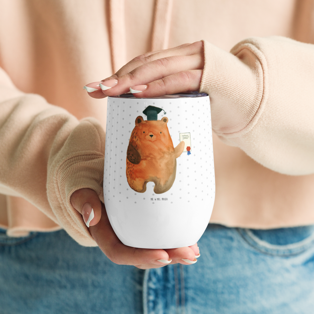 Weinbecher Prüfungsbär Weinbecher, Glühwein Becher, Heißgetränke, Trinkbecher, Weinkelch, Weingläser, hochwertiger Weinbecher, Weinbecher Reisen, Weinbecher unterwegs, Bär, Teddy, Teddybär, Abitur, Prüfungen, Prüfung bestanden, Abschluss, Zeugnis, Abschlusszeugnis