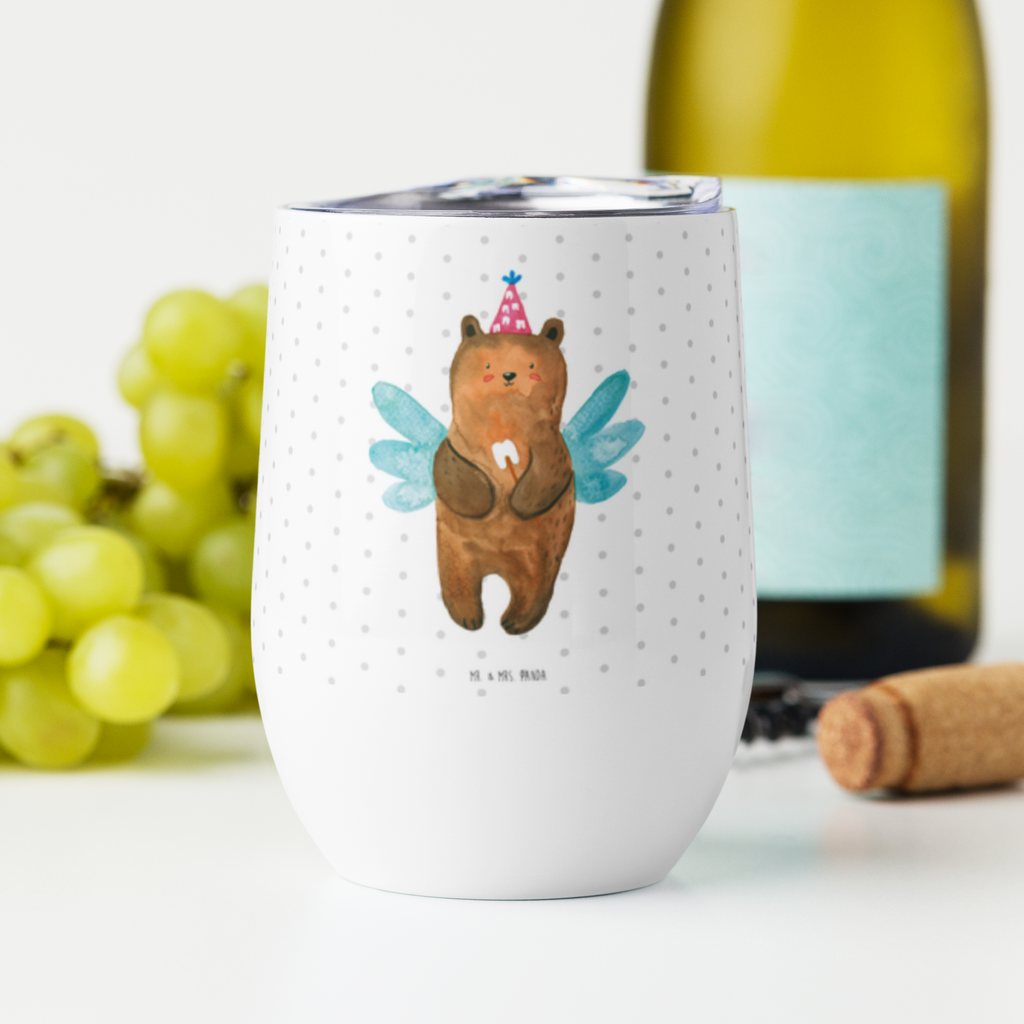 Weinbecher Zahnfee Bär Weinbecher, Glühwein Becher, Heißgetränke, Trinkbecher, Weinkelch, Weingläser, hochwertiger Weinbecher, Weinbecher Reisen, Weinbecher unterwegs, Bär, Teddy, Teddybär, Zahnfee, Fee, Milchzahn, Erster Zahn