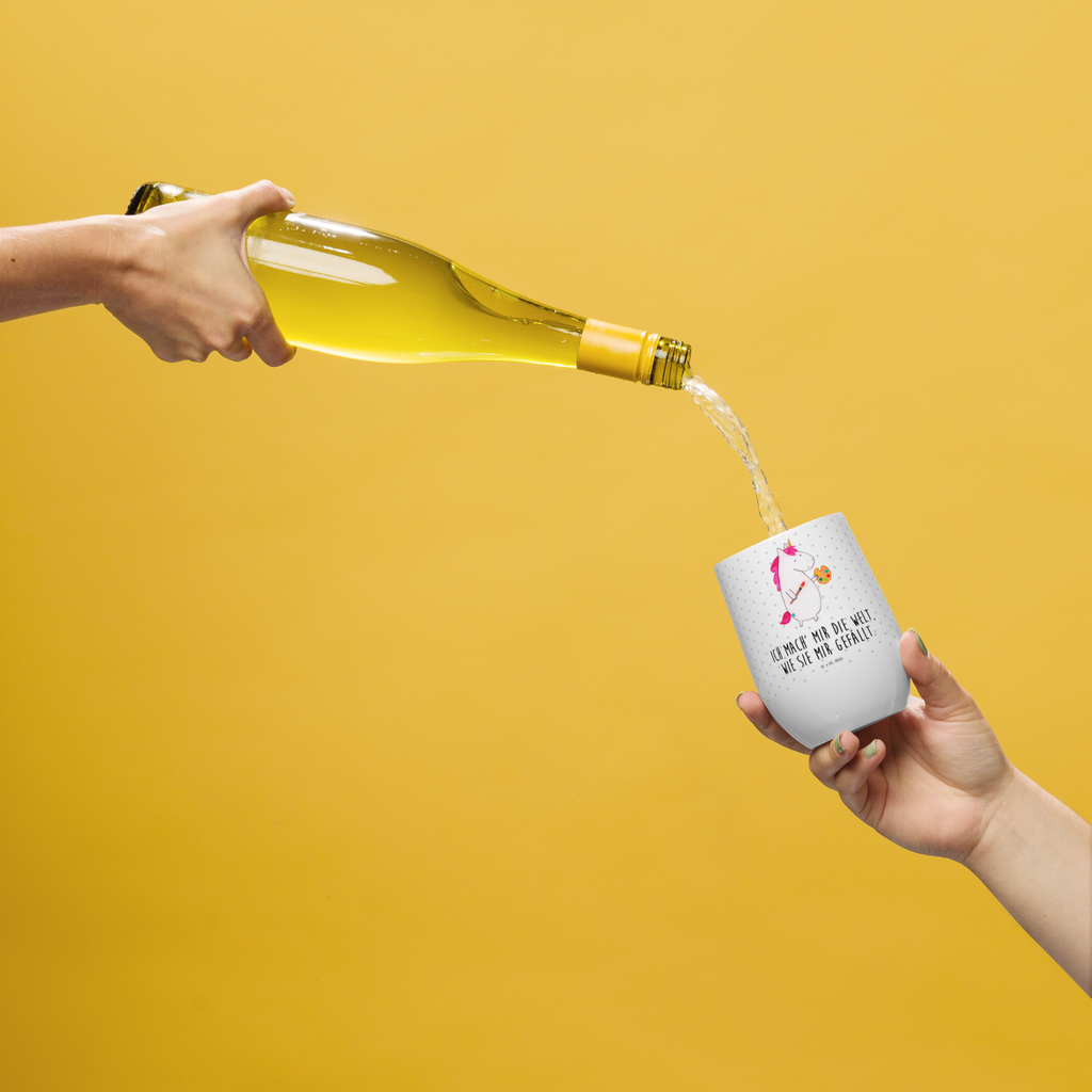 Weinbecher Einhorn Künstler Weinbecher, Glühwein Becher, Heißgetränke, Trinkbecher, Weinkelch, Weingläser, hochwertiger Weinbecher, Weinbecher Reisen, Weinbecher unterwegs, Einhorn, Einhörner, Einhorn Deko, Pegasus, Unicorn, Englisch, Künstler, Artist, Malen, Zeichnen, Welt, Farbe, Stift, Pinsel, Geschenk, Maler