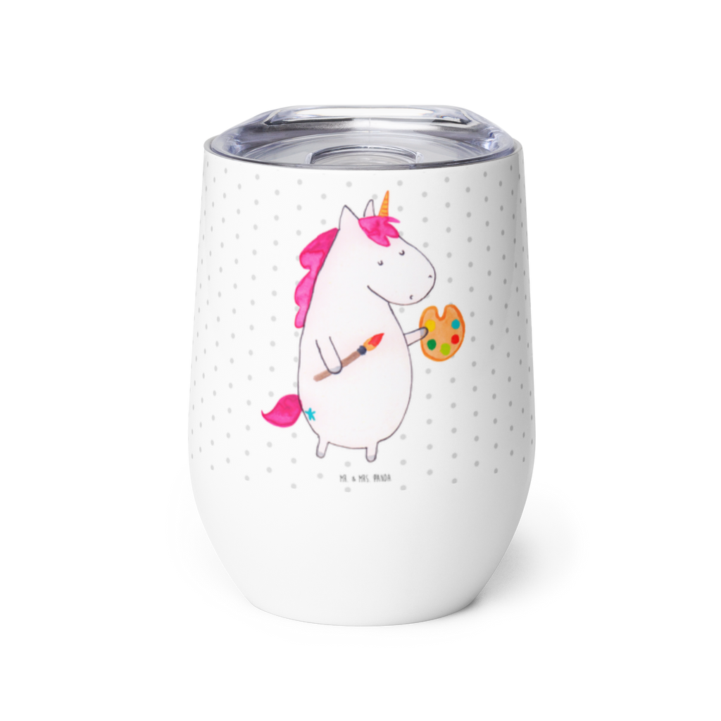 Weinbecher Einhorn Künstler Weinbecher, Glühwein Becher, Heißgetränke, Trinkbecher, Weinkelch, Weingläser, hochwertiger Weinbecher, Weinbecher Reisen, Weinbecher unterwegs, Einhorn, Einhörner, Einhorn Deko, Pegasus, Unicorn, Englisch, Künstler, Artist, Malen, Zeichnen, Welt, Farbe, Stift, Pinsel, Geschenk, Maler