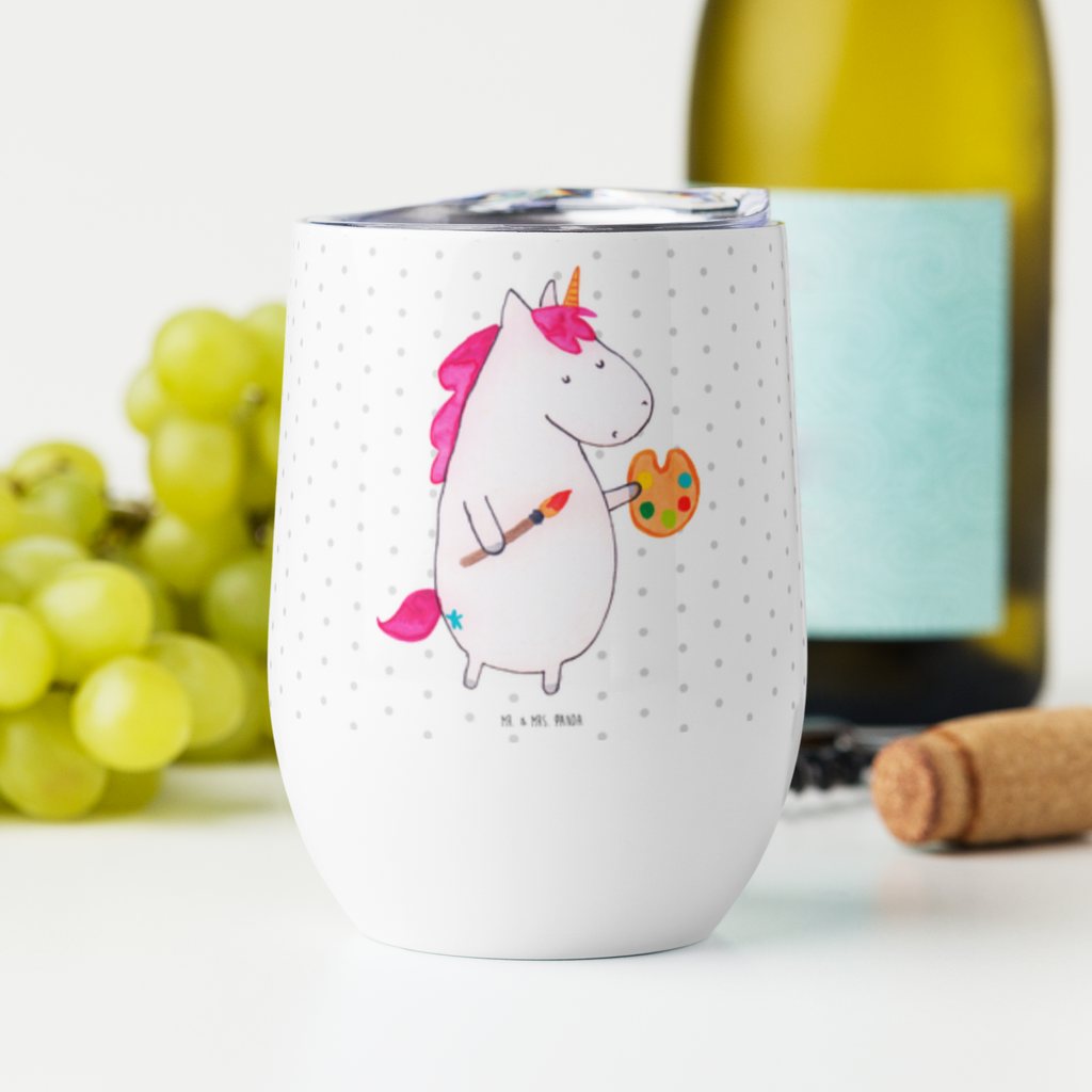 Weinbecher Einhorn Künstler Weinbecher, Glühwein Becher, Heißgetränke, Trinkbecher, Weinkelch, Weingläser, hochwertiger Weinbecher, Weinbecher Reisen, Weinbecher unterwegs, Einhorn, Einhörner, Einhorn Deko, Pegasus, Unicorn, Englisch, Künstler, Artist, Malen, Zeichnen, Welt, Farbe, Stift, Pinsel, Geschenk, Maler