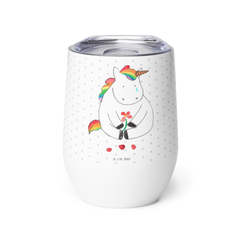 Weinbecher Einhorn Traurig Weinbecher, Glühwein Becher, Heißgetränke, Trinkbecher, Weinkelch, Weingläser, hochwertiger Weinbecher, Weinbecher Reisen, Weinbecher unterwegs, Einhorn, Einhörner, Einhorn Deko, Pegasus, Unicorn, Glitzer, Trösten. Freundschaft, Freunde, Liebe, Trauer, Grußkarte, Blume