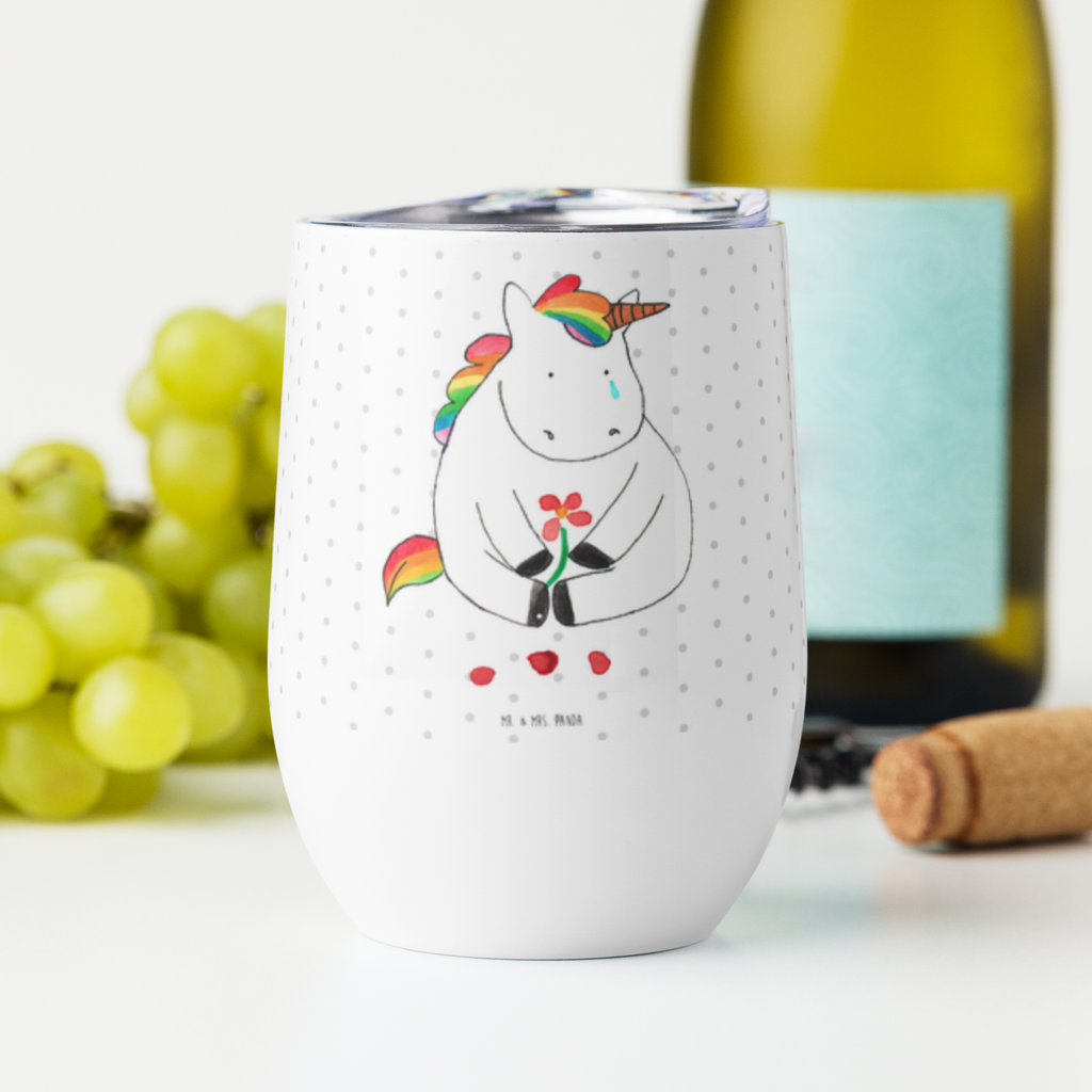 Weinbecher Einhorn Traurig Weinbecher, Glühwein Becher, Heißgetränke, Trinkbecher, Weinkelch, Weingläser, hochwertiger Weinbecher, Weinbecher Reisen, Weinbecher unterwegs, Einhorn, Einhörner, Einhorn Deko, Pegasus, Unicorn, Glitzer, Trösten. Freundschaft, Freunde, Liebe, Trauer, Grußkarte, Blume