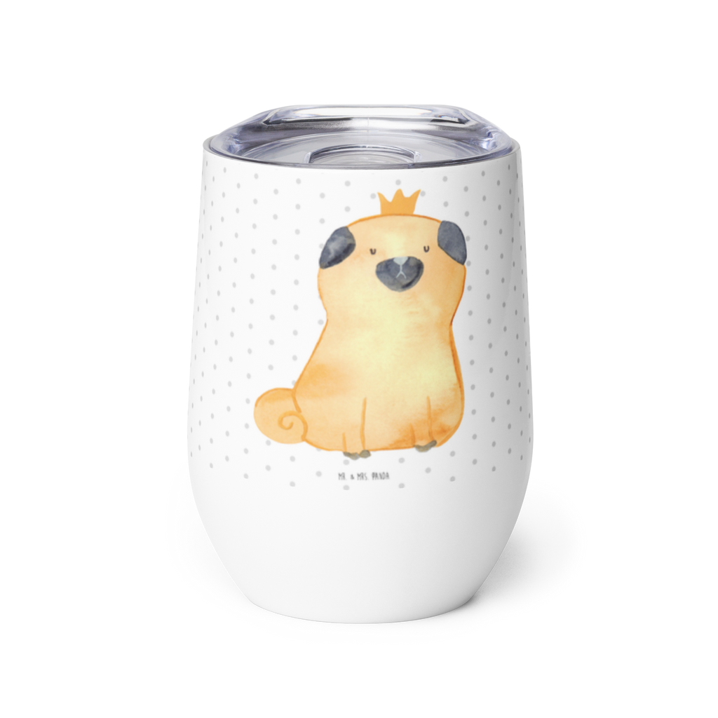 Weinbecher Mops Krone Weinbecher, Glühwein Becher, Heißgetränke, Trinkbecher, Weinkelch, Weingläser, hochwertiger Weinbecher, Weinbecher Reisen, Weinbecher unterwegs, Hund, Hundemotiv, Haustier, Hunderasse, Tierliebhaber, Hundebesitzer, Sprüche, Mops, allergisch, kinderlos, Hausregel, Hundebesitzer. Spruch, lustig