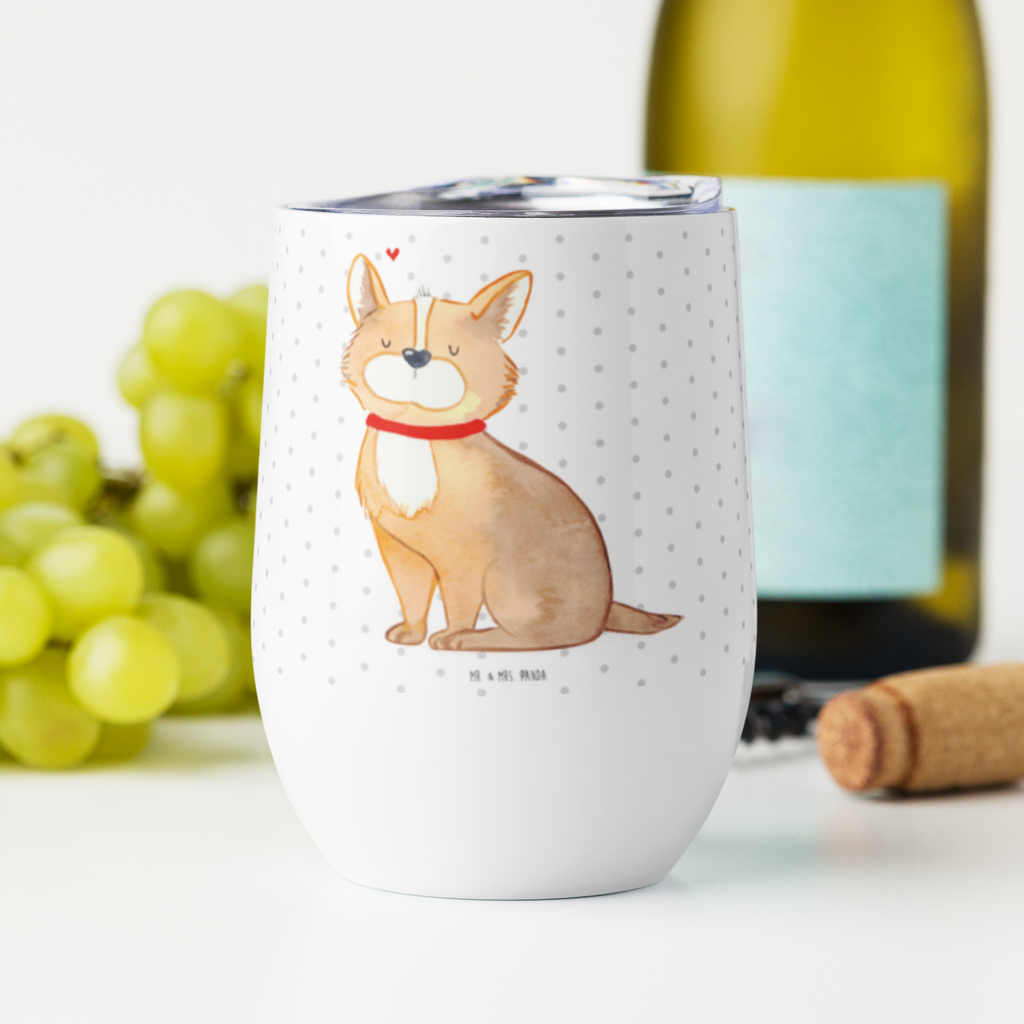 Weinbecher Hundeglück Weinbecher, Glühwein Becher, Heißgetränke, Trinkbecher, Weinkelch, Weingläser, hochwertiger Weinbecher, Weinbecher Reisen, Weinbecher unterwegs, Hund, Hundemotiv, Haustier, Hunderasse, Tierliebhaber, Hundebesitzer, Sprüche, Corgie, Hundeliebe, Spruch, Hundemama, Liebe