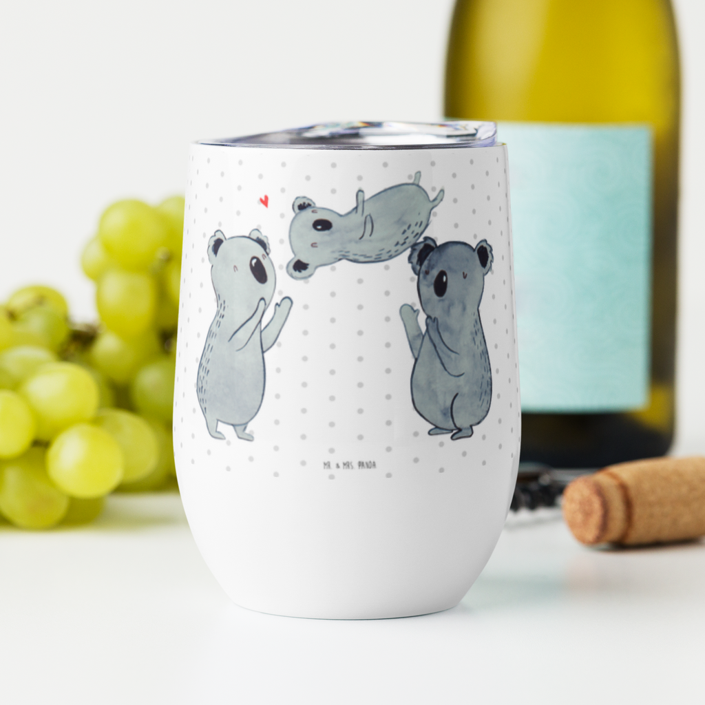 Weinbecher Koala Feiern Sich Weinbecher, Glühwein Becher, Heißgetränke, Trinkbecher, Weinkelch, Weingläser, hochwertiger Weinbecher, Weinbecher Reisen, Weinbecher unterwegs, Geburtstag, Geburtstagsgeschenk, Geschenk, Koala, Familie, Kind, Eltern, Herz, Liebe