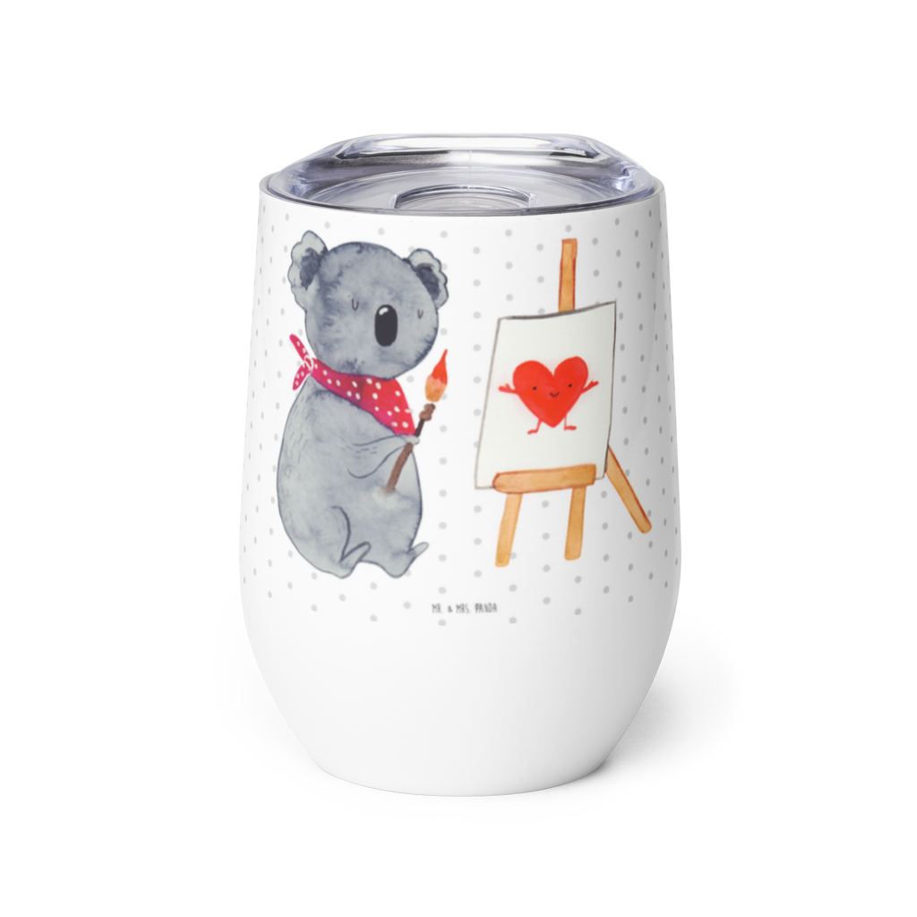 Weinbecher Koala Künstler Weinbecher, Glühwein Becher, Heißgetränke, Trinkbecher, Weinkelch, Weingläser, hochwertiger Weinbecher, Weinbecher Reisen, Weinbecher unterwegs, Koala, Koalabär, Liebe, Liebensbeweis, Liebesgeschenk, Gefühle, Künstler, zeichnen
