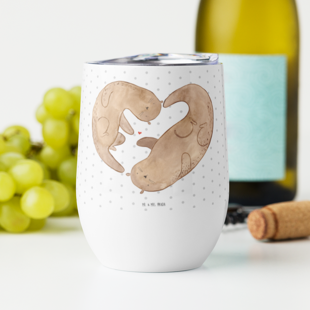 Weinbecher Otter Herz Weinbecher, Glühwein Becher, Heißgetränke, Trinkbecher, Weinkelch, Weingläser, hochwertiger Weinbecher, Weinbecher Reisen, Weinbecher unterwegs, Otter, Fischotter, Seeotter, Liebe, Herz, Liebesbeweis, Liebesgeschenk, Bessere Hälfte, Love you, Jahrestag, Hochzeitstag, Verlobung, gemeinsames Leben