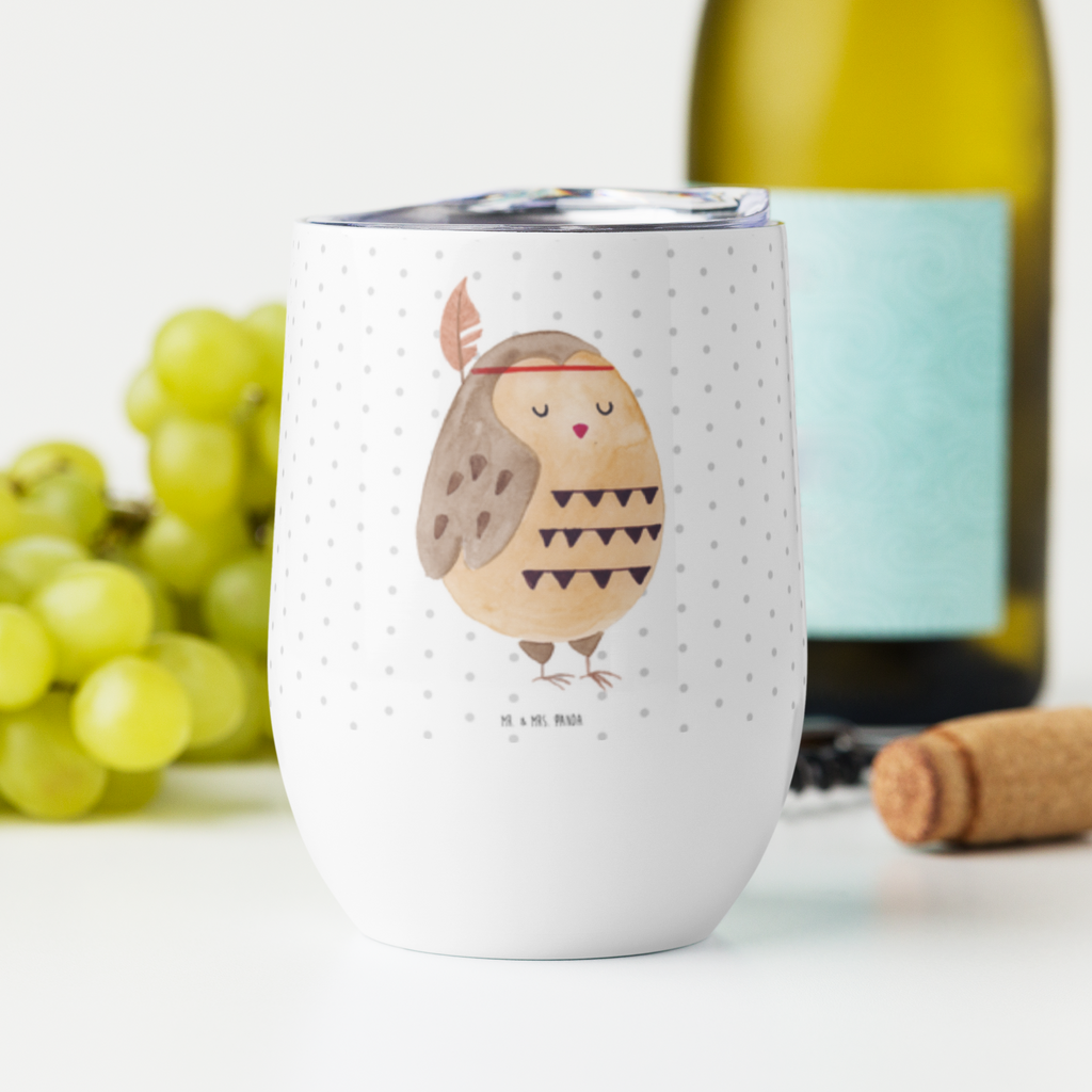 Weinbecher Eule Federschmuck Weinbecher, Glühwein Becher, Heißgetränke, Trinkbecher, Weinkelch, Weingläser, hochwertiger Weinbecher, Weinbecher Reisen, Weinbecher unterwegs, Eule, Eule Deko, Owl, Das Leben ist ein Abenteuer, Reisespruch, Federschmuck, Dekoration