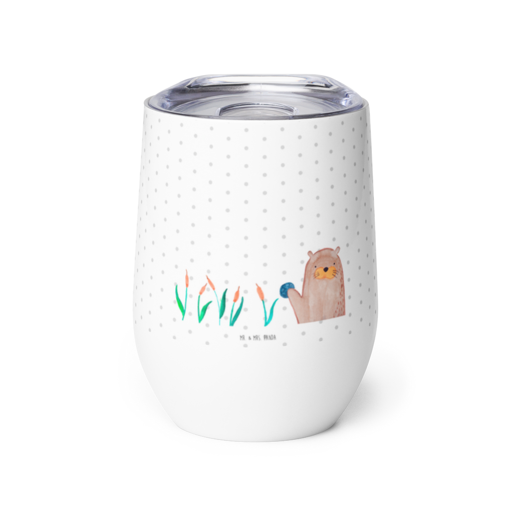 Weinbecher Otter mit Stein Weinbecher, Glühwein Becher, Heißgetränke, Trinkbecher, Weinkelch, Weingläser, hochwertiger Weinbecher, Weinbecher Reisen, Weinbecher unterwegs, Otter, Fischotter, Seeotter, Otter Seeotter See Otter