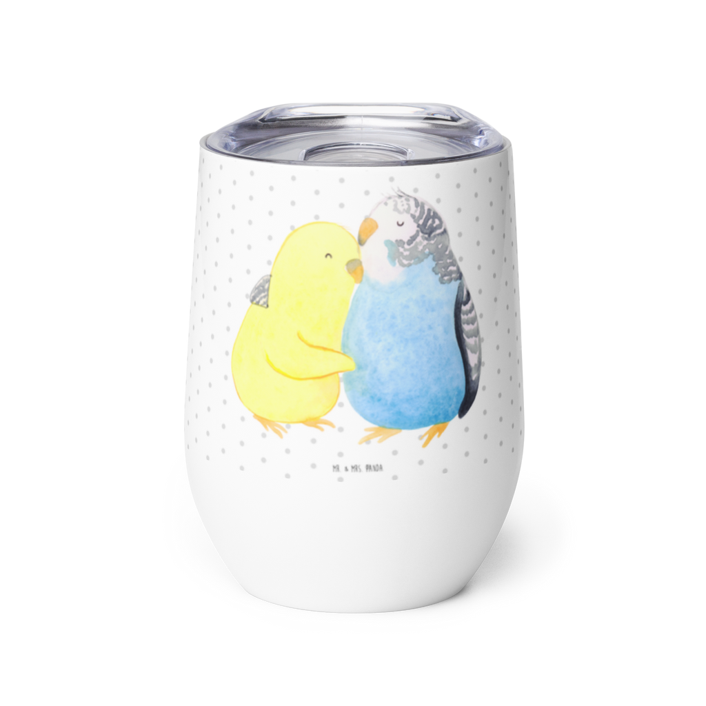 Weinbecher Wellensittich Liebe Weinbecher, Glühwein Becher, Heißgetränke, Trinkbecher, Weinkelch, Weingläser, hochwertiger Weinbecher, Weinbecher Reisen, Weinbecher unterwegs, Liebe, Partner, Freund, Freundin, Ehemann, Ehefrau, Heiraten, Verlobung, Heiratsantrag, Liebesgeschenk, Jahrestag, Hocheitstag, Vögel, Wellensittich, Nähe, Kuscheln, Vertrauen