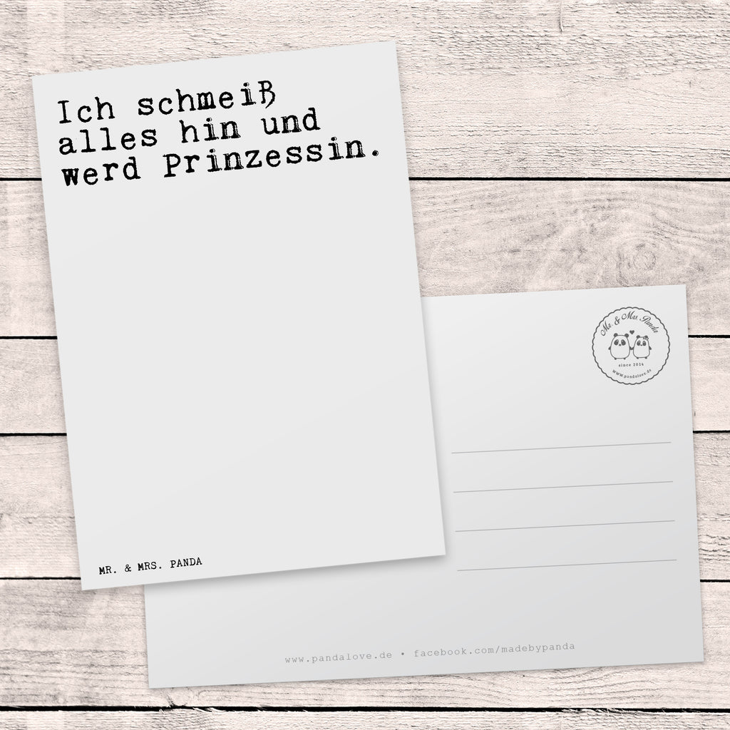 Postkarte Sprüche und Zitate Ich schmeiß alles hin und werd Prinzessin. Geschenkkarte, Grußkarte, Karte, Einladung, Ansichtskarte, Geburtstagskarte, Einladungskarte, Dankeskarte, Spruch, Sprüche, lustig, Weisheiten, Zitate, Spruch Sprüche Weisheiten Zitate Lustig Weisheit Worte