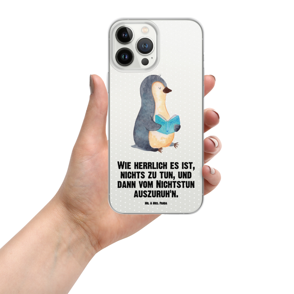 Handyhülle Pinguin Buch Handyhülle, Handycover, Transparente Handyhülle, Flexible Handyhülle, Handyschutz, Transparent, Durchsichtig, Schutzhülle für Handy, Stilvolle Handyhülle, Robuste Handyhülle, Schutz vor Kratzern, Schützende Handyhülle, Pinguin, Pinguine, Buch, Lesen, Bücherwurm, Nichtstun, Faulenzen, Ferien, Urlaub, Freizeit