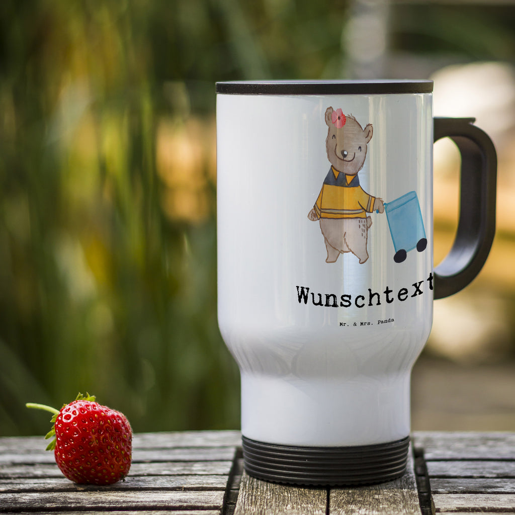 Personalisierter Thermobecher Müllwerkerin mit Herz Personalisierter Thermobecher, Personalisierter To Go Becher, Personalisierte Thermotasse, Personalisierter Kaffeebecher, Personalisierter Isolierbecher, Thermobecher personalisieren, Thermobecher mit Namen, Thermobecher selbst gestalten, Wunschname, Spülmaschinenfest, Bedrucken, Isolierbecher mit Namen, Isolierbecher selbst gestalten, Thermotasse personalisieren, Thermotasse mit Namen, Beruf, Ausbildung, Jubiläum, Abschied, Rente, Kollege, Kollegin, Geschenk, Schenken, Arbeitskollege, Mitarbeiter, Firma, Danke, Dankeschön, Müllwerkerin, Fachkraft Kreislauf- und Abfallwirtschaft, Müllentsorgerin, Kehrichtfrau, Müllfrau, Müllfahreriin