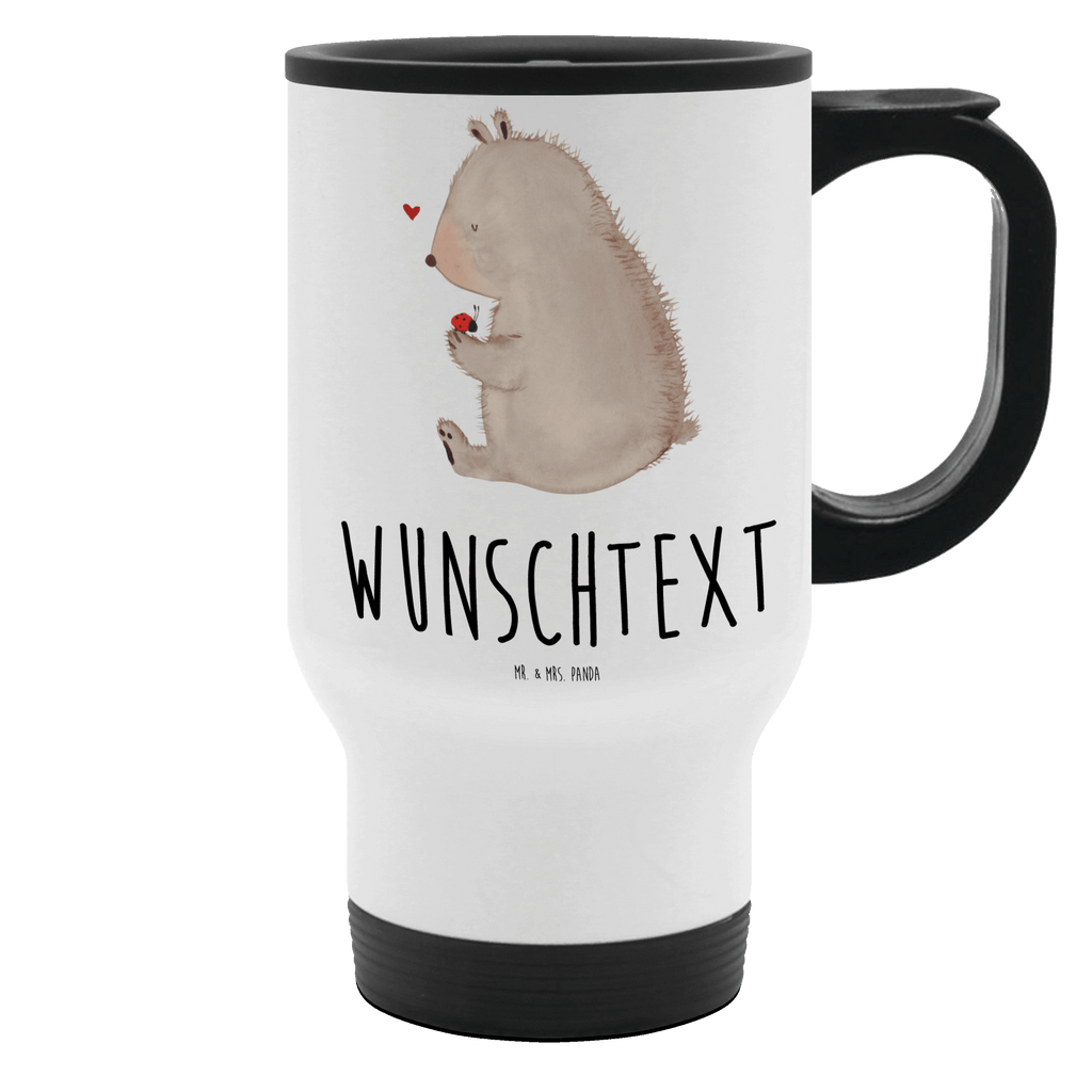 Personalisierter Thermobecher Bär mit Marienkäfer Personalisierter Thermobecher, Personalisierter To Go Becher, Personalisierte Thermotasse, Personalisierter Kaffeebecher, Personalisierter Isolierbecher, Thermobecher personalisieren, Thermobecher mit Namen, Thermobecher selbst gestalten, Wunschname, Spülmaschinenfest, Bedrucken, Isolierbecher mit Namen, Isolierbecher selbst gestalten, Thermotasse personalisieren, Thermotasse mit Namen, Bär, Teddy, Teddybär, Marienkäfer, Liebe, Freiheit, Motivation, Das Leben ist schön