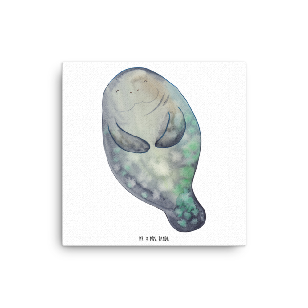 Leinwand Bild Seekuh happy Leinwand, Bild, Kunstdruck, Wanddeko, Dekoration, Meerestiere, Meer, Urlaub, Seekuh, Seekühe, Selbstliebe, Respekt, Neuanfang, Neustart, Achtsamkeit, Zufrieden, Liebeskummer, Freundin