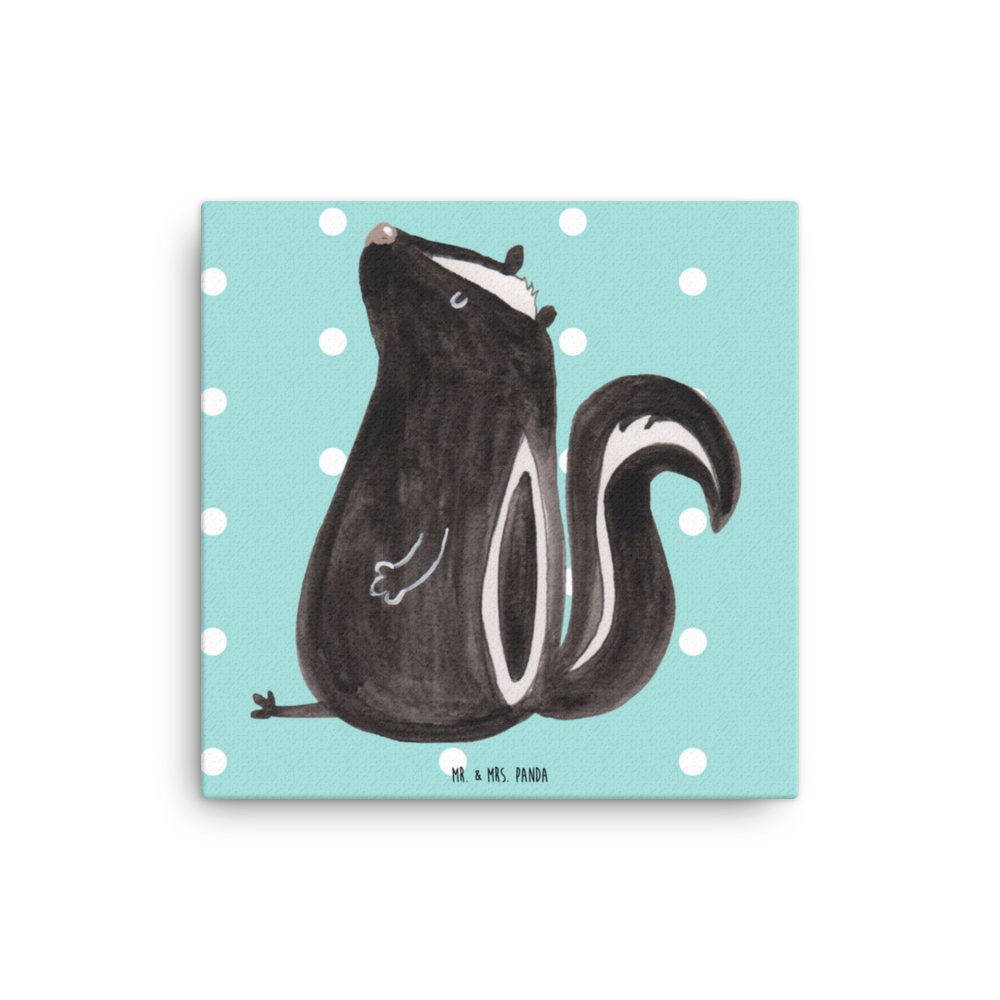 Leinwand Bild Stinktier sitzend Leinwand, Bild, Kunstdruck, Wanddeko, Dekoration, Stinktier, Skunk, Wildtier, Raubtier, Stinker, Stinki, Spruch, Büro, Recht, Besserwisser
