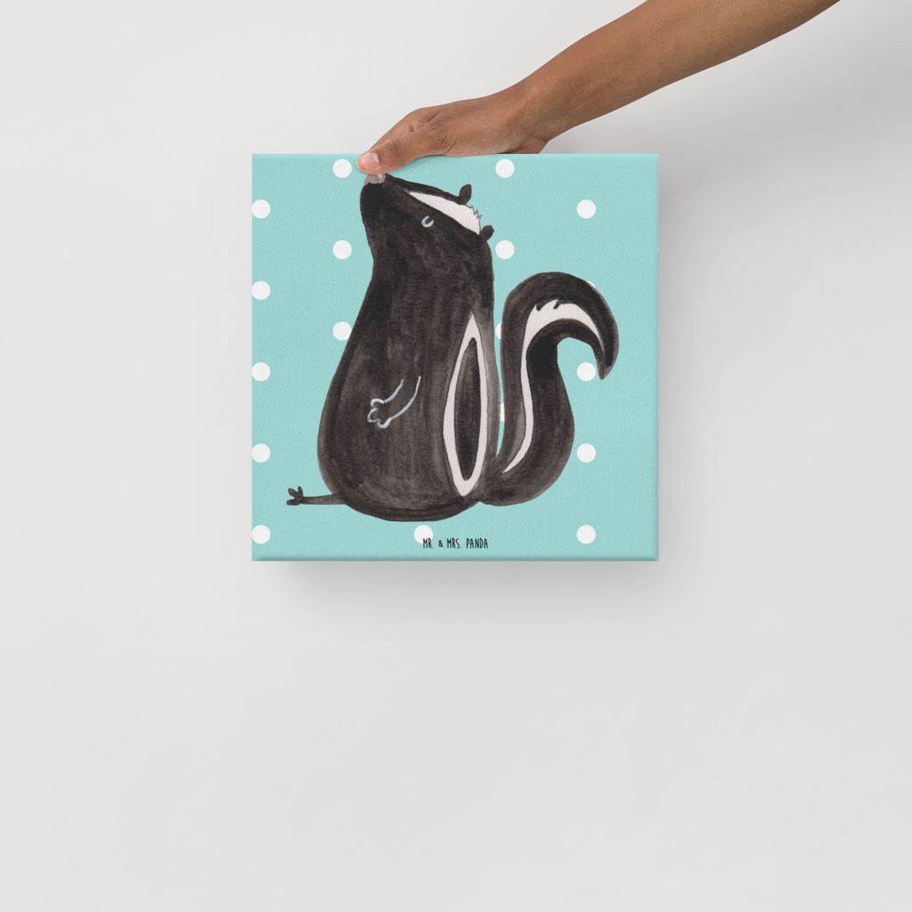 Leinwand Bild Stinktier sitzend Leinwand, Bild, Kunstdruck, Wanddeko, Dekoration, Stinktier, Skunk, Wildtier, Raubtier, Stinker, Stinki, Spruch, Büro, Recht, Besserwisser