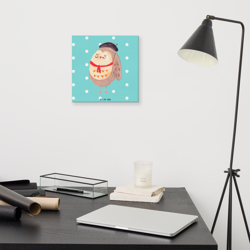 Leinwand Bild Eule Französisch Leinwand, Bild, Kunstdruck, Wanddeko, Dekoration, Eule, Eulen, Eule Deko, Owl, hibou, La vie est belle, das Leben ist schön, Spruch schön, Spruch Französisch, Frankreich