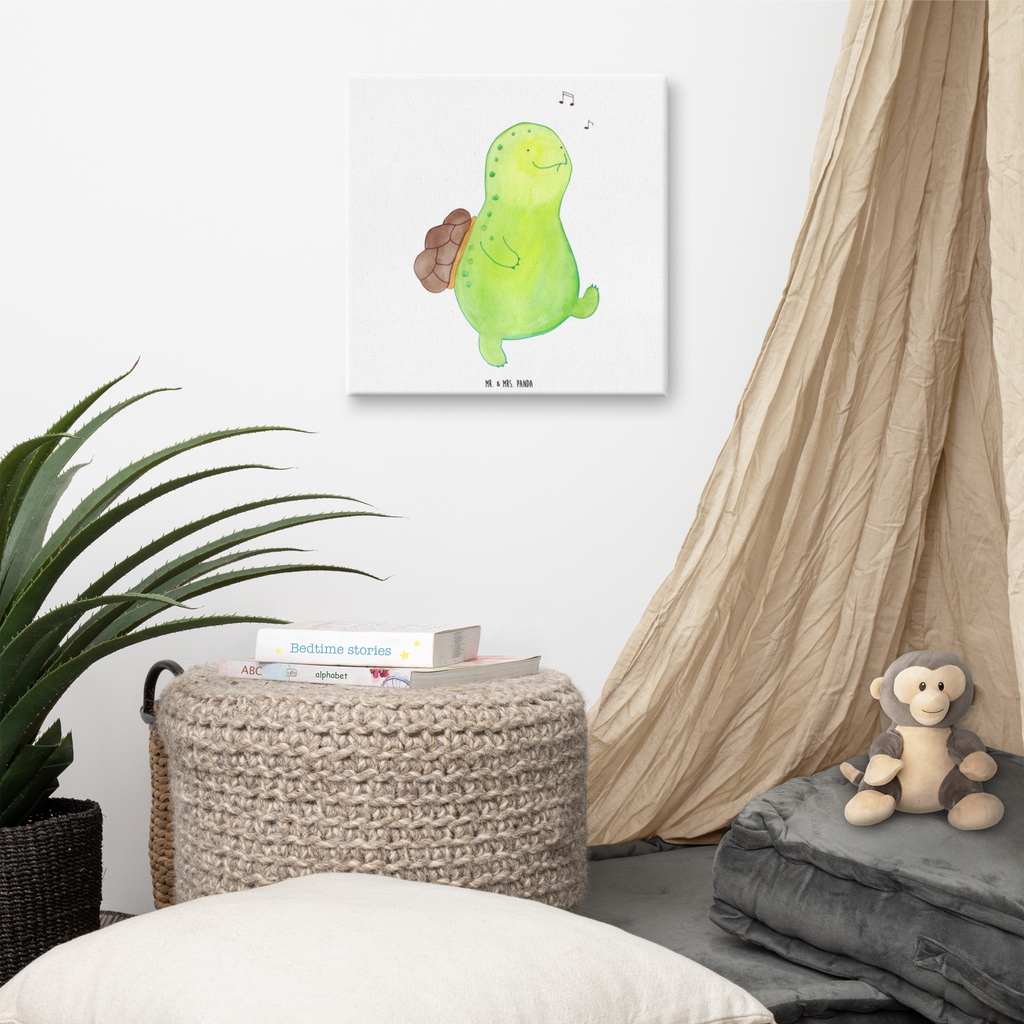 Leinwand Bild Schildkröte pfeift Leinwand, Bild, Kunstdruck, Wanddeko, Dekoration, Schildkröte, Schildi, Schildkröten, fröhlich, Glück, Motivation, Lebensfreude, Depression, Trennung, Neuanfang