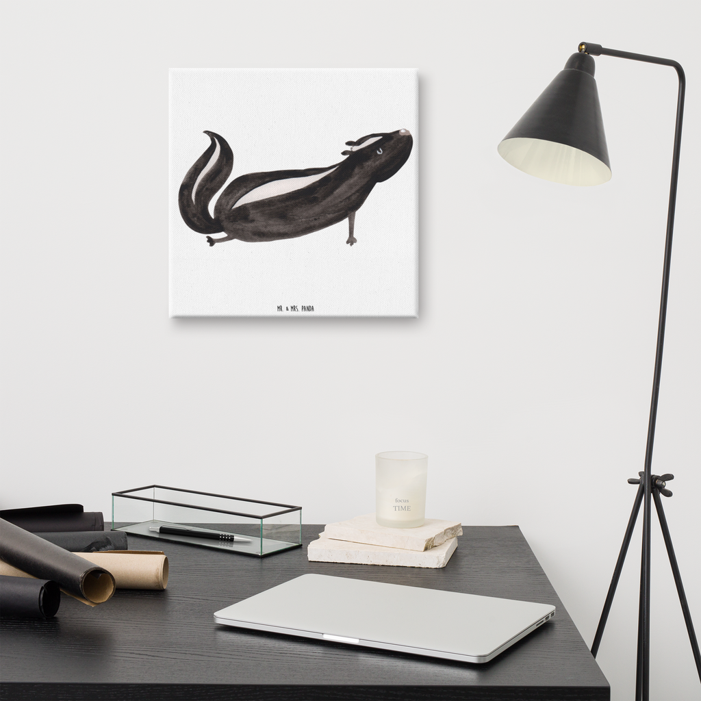 Leinwand Bild Stinktier Yoga Leinwand, Bild, Kunstdruck, Wanddeko, Dekoration, Stinktier, Skunk, Wildtier, Raubtier, Stinker, Stinki, Yoga, Namaste, Lebe, Liebe, Lache