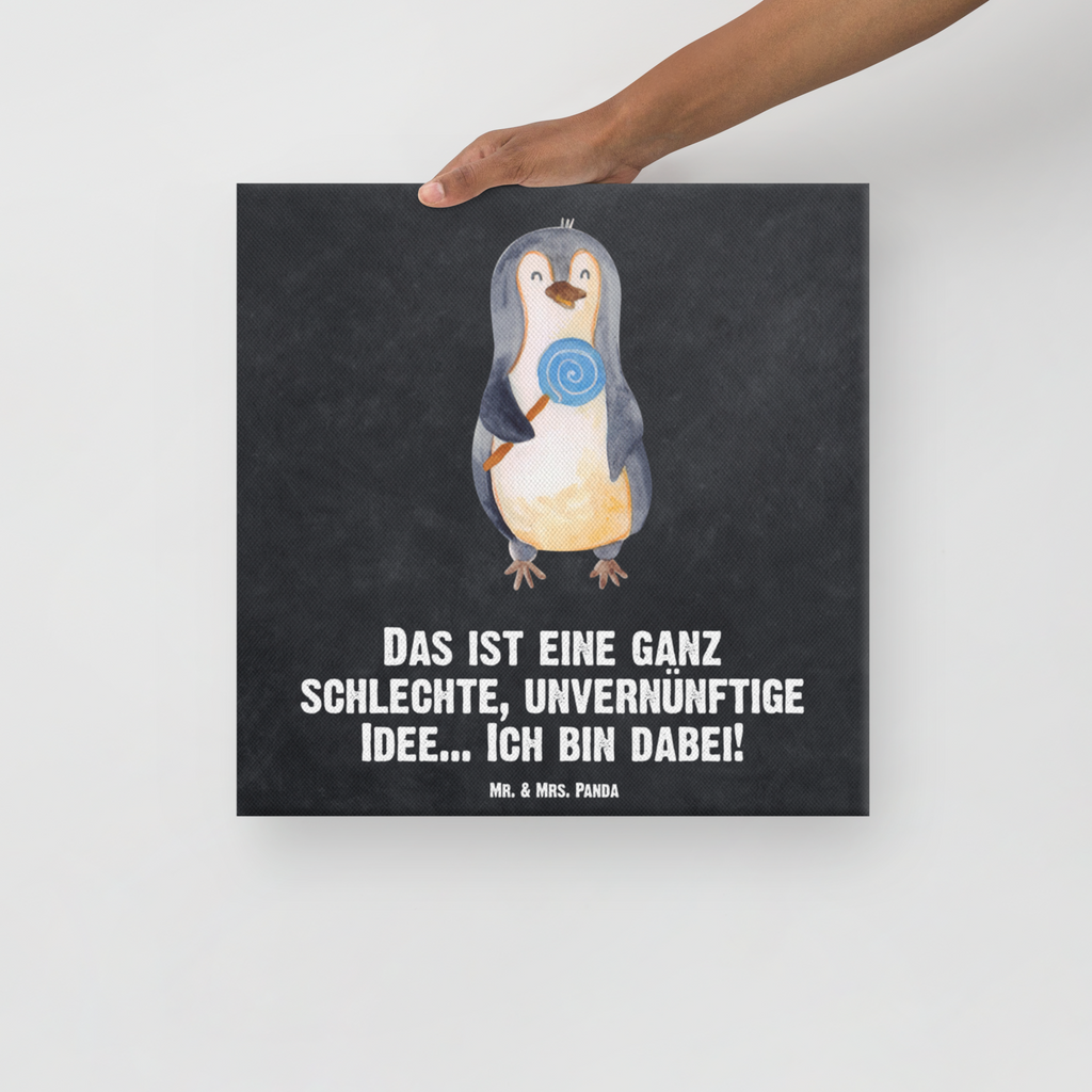 Leinwand Bild Pinguin Lolli