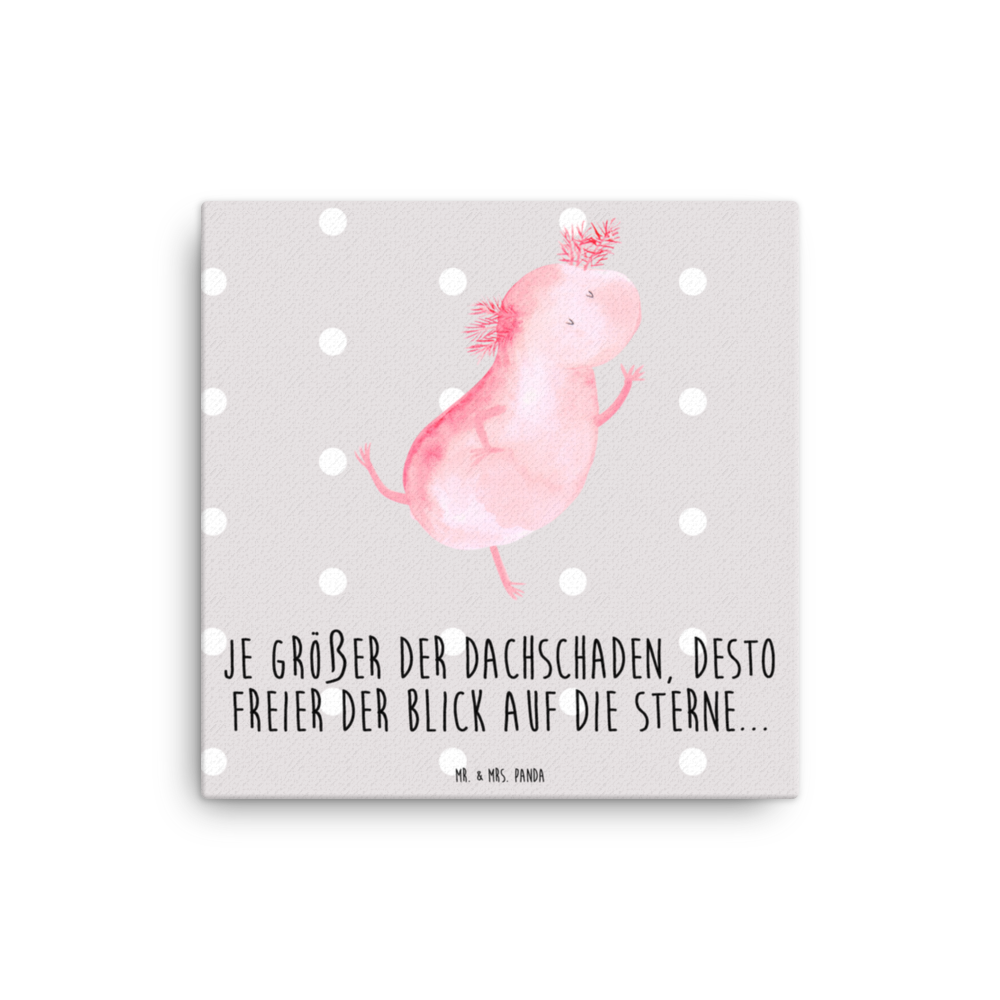 Leinwand Bild Axolotl tanzt Axolotl, Axolot, Schwanzlurch, Lurch, Lurche, Dachschaden, Sterne, verrückt, Freundin, beste Freundin Leinwand, Bild, Kunstdruck, Wanddeko, Dekoration  Axolotl, Molch