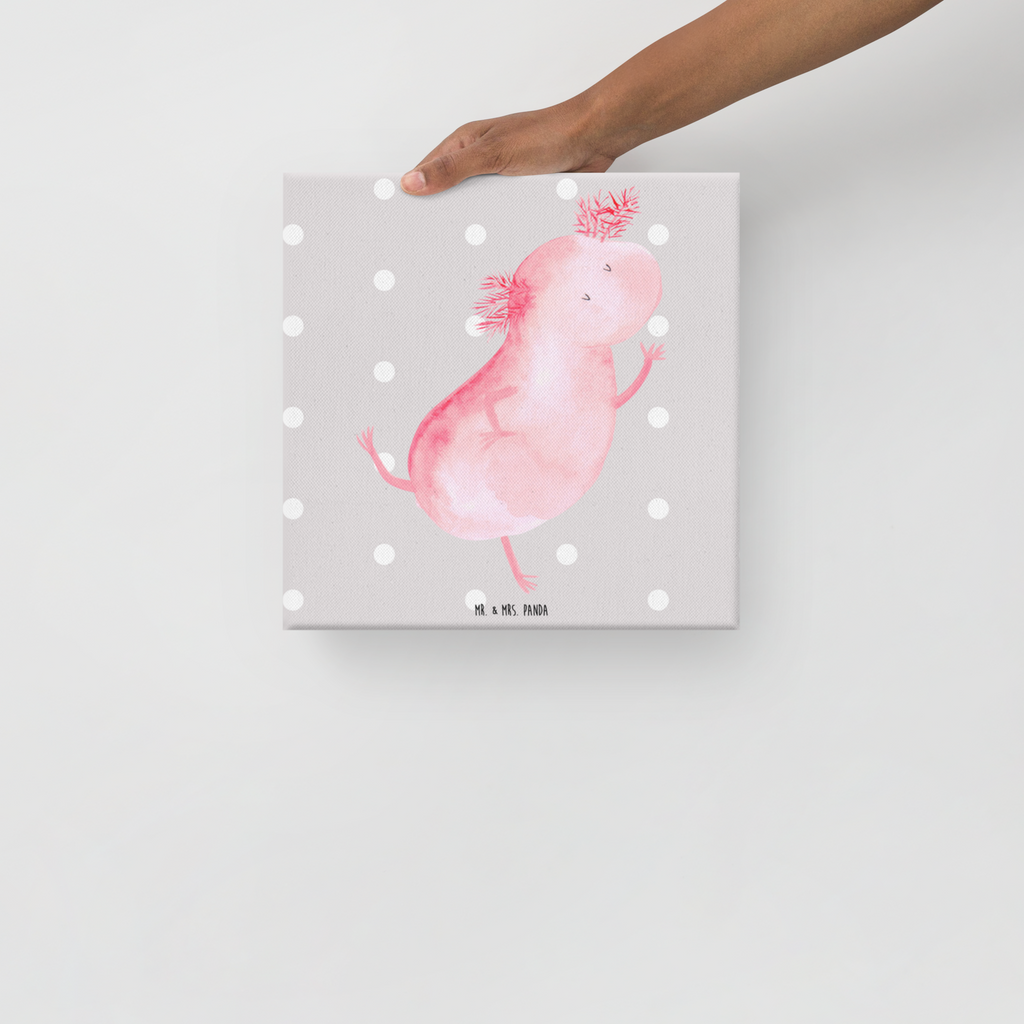 Leinwand Bild Axolotl tanzt Axolotl, Axolot, Schwanzlurch, Lurch, Lurche, Dachschaden, Sterne, verrückt, Freundin, beste Freundin Leinwand, Bild, Kunstdruck, Wanddeko, Dekoration  Axolotl, Molch