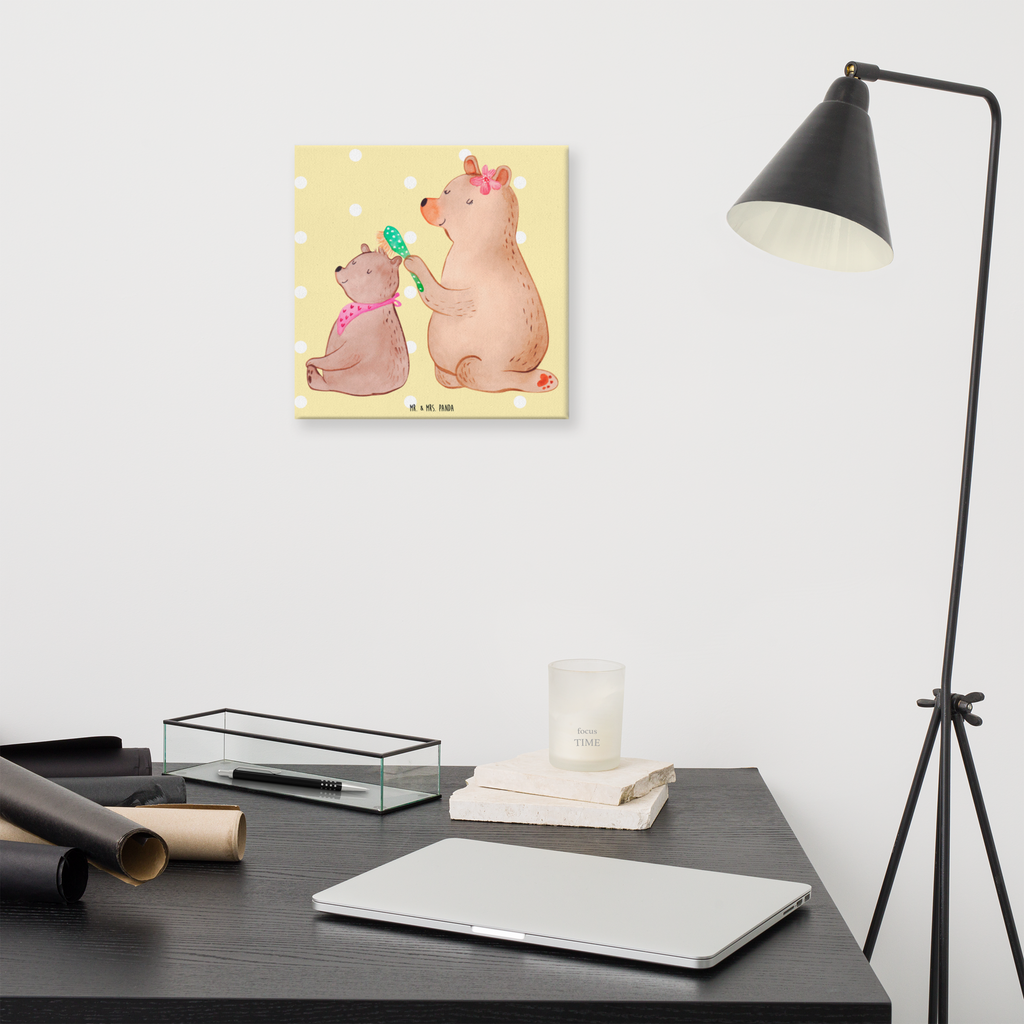 Leinwand Bild Bär mit Kind Leinwand, Bild, Kunstdruck, Wanddeko, Dekoration, Familie, Vatertag, Muttertag, Bruder, Schwester, Mama, Papa, Oma, Opa, Geschenk, Mutti, Mutter