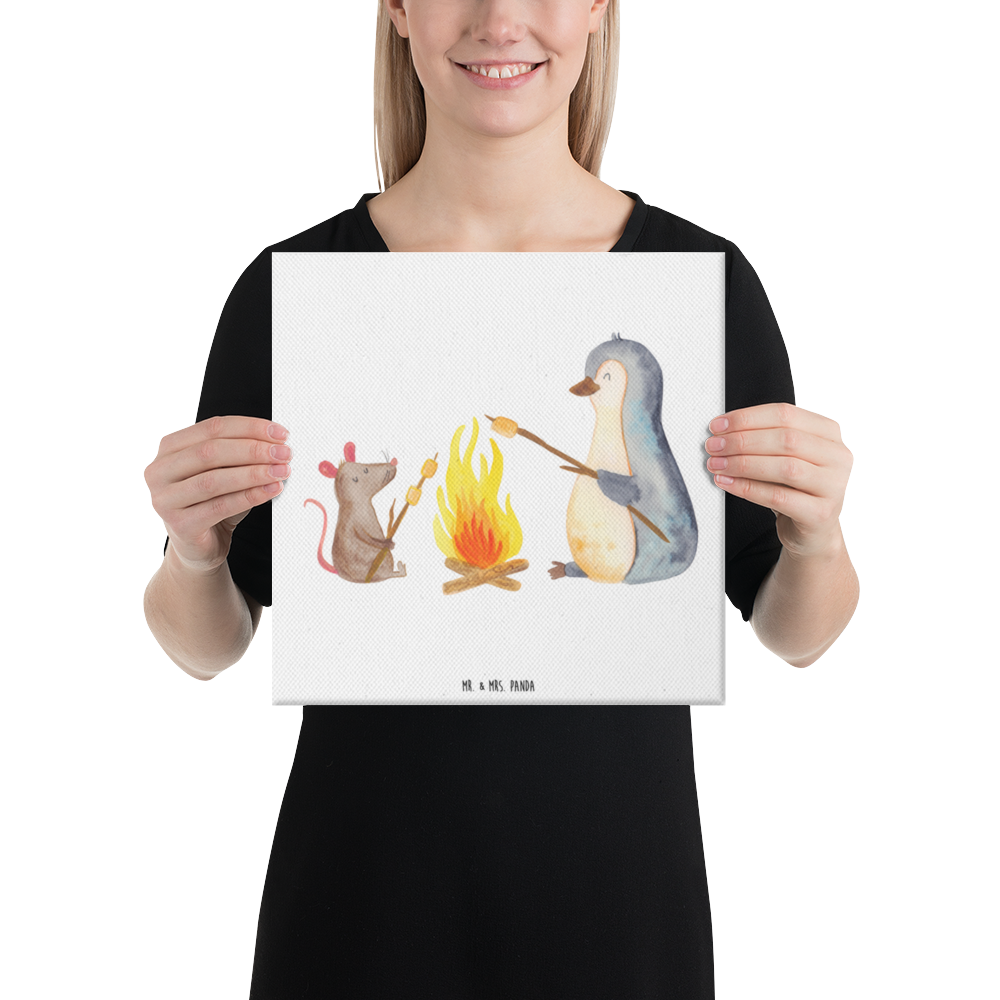 Leinwand Bild Pinguin Lagerfeuer Leinwand, Bild, Kunstdruck, Wanddeko, Dekoration, Pinguin, Maus, Pinguine, Lagerfeuer, Leben, Arbeit, Job, Motivation, Büro, Büroalltag, Lebensspruch, Lebensmotivation, Neustart, Liebe, grillen, Feuer, Marshmallows