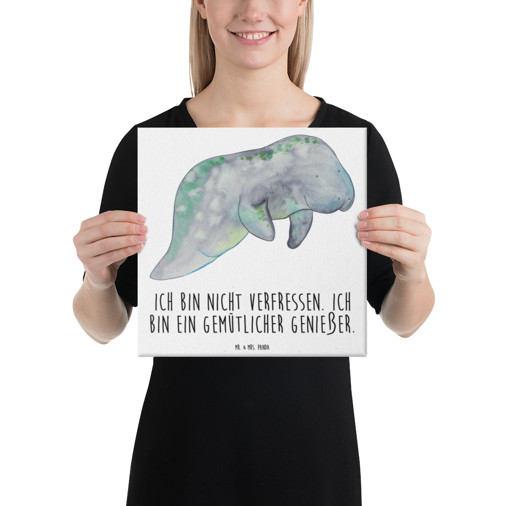 Leinwand Bild Seekuh chillt Leinwand, Bild, Kunstdruck, Wanddeko, Dekoration, Meerestiere, Meer, Urlaub, Seekuh, Seekühe, Diät, Abnehmen, Zucker, Diätwahn, Essen, Süßigkeiten