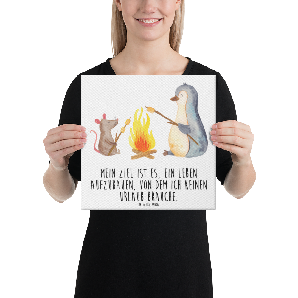 Leinwand Bild Pinguin Lagerfeuer Leinwand, Bild, Kunstdruck, Wanddeko, Dekoration, Pinguin, Maus, Pinguine, Lagerfeuer, Leben, Arbeit, Job, Motivation, Büro, Büroalltag, Lebensspruch, Lebensmotivation, Neustart, Liebe, grillen, Feuer, Marshmallows