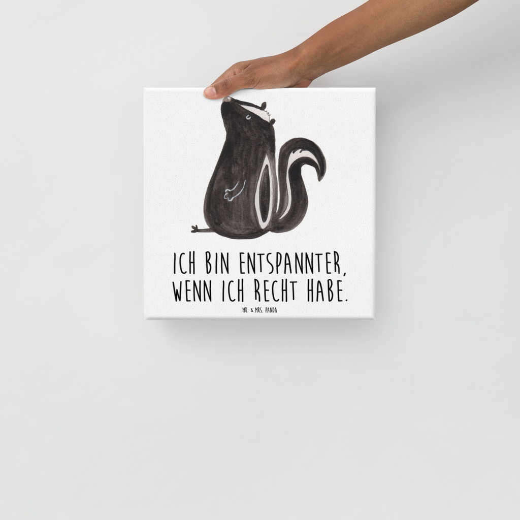 Leinwand Bild Stinktier sitzend Leinwand, Bild, Kunstdruck, Wanddeko, Dekoration, Stinktier, Skunk, Wildtier, Raubtier, Stinker, Stinki, Spruch, Büro, Recht, Besserwisser