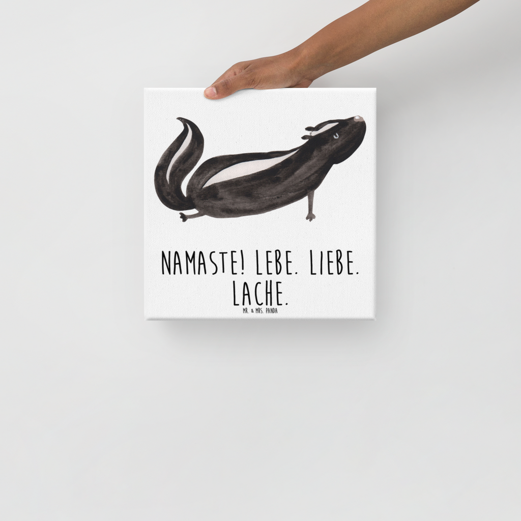 Leinwand Bild Stinktier Yoga Leinwand, Bild, Kunstdruck, Wanddeko, Dekoration, Stinktier, Skunk, Wildtier, Raubtier, Stinker, Stinki, Yoga, Namaste, Lebe, Liebe, Lache