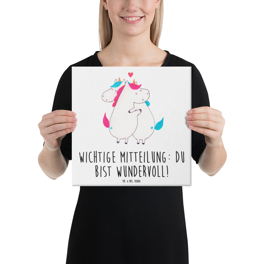 Leinwand Bild Einhorn Mitteilung Leinwand, Bild, Kunstdruck, Wanddeko, Dekoration, Einhorn, Einhörner, Einhorn Deko, Pegasus, Unicorn, Valentinstag, Valentine, Liebe, Geschenk, Partner, Ehe, lustig, witzig, Spruch