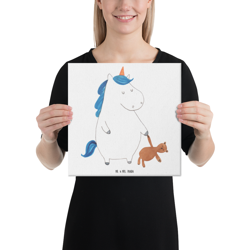 Leinwand Bild Einhorn Teddy Leinwand, Bild, Kunstdruck, Wanddeko, Dekoration, Einhorn, Einhörner, Einhorn Deko, Pegasus, Unicorn, schlafen, gute Nacht, Single, Bett, Träumen, Freundin, Singleleben