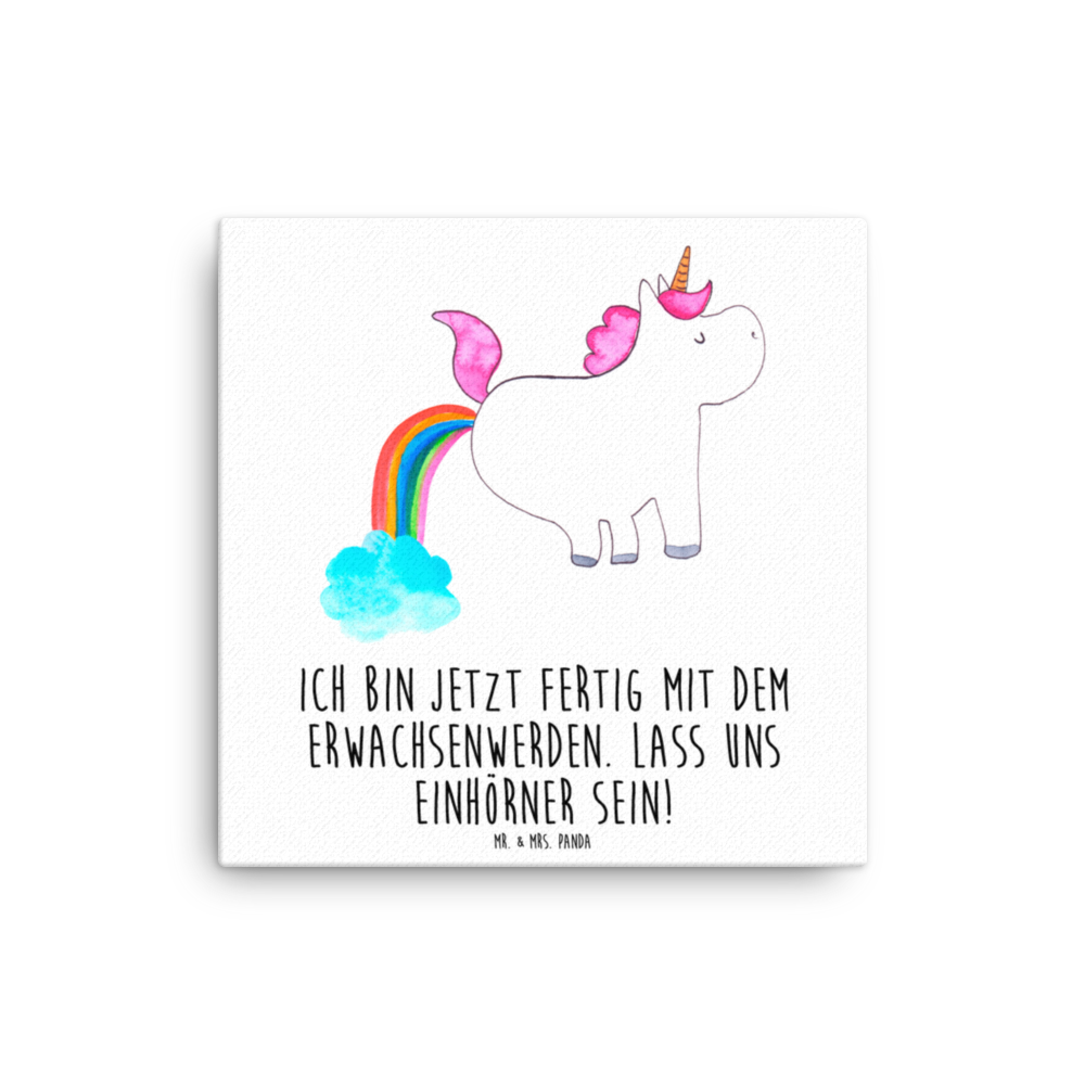 Leinwand Bild Einhorn Pupsend Leinwand, Bild, Kunstdruck, Wanddeko, Dekoration, Einhorn, Einhörner, Einhorn Deko, Pegasus, Unicorn, Pups, Regenbogen, Glitzer, Einhornpower, Erwachsenwerden, Spaß, lustig, Freundin