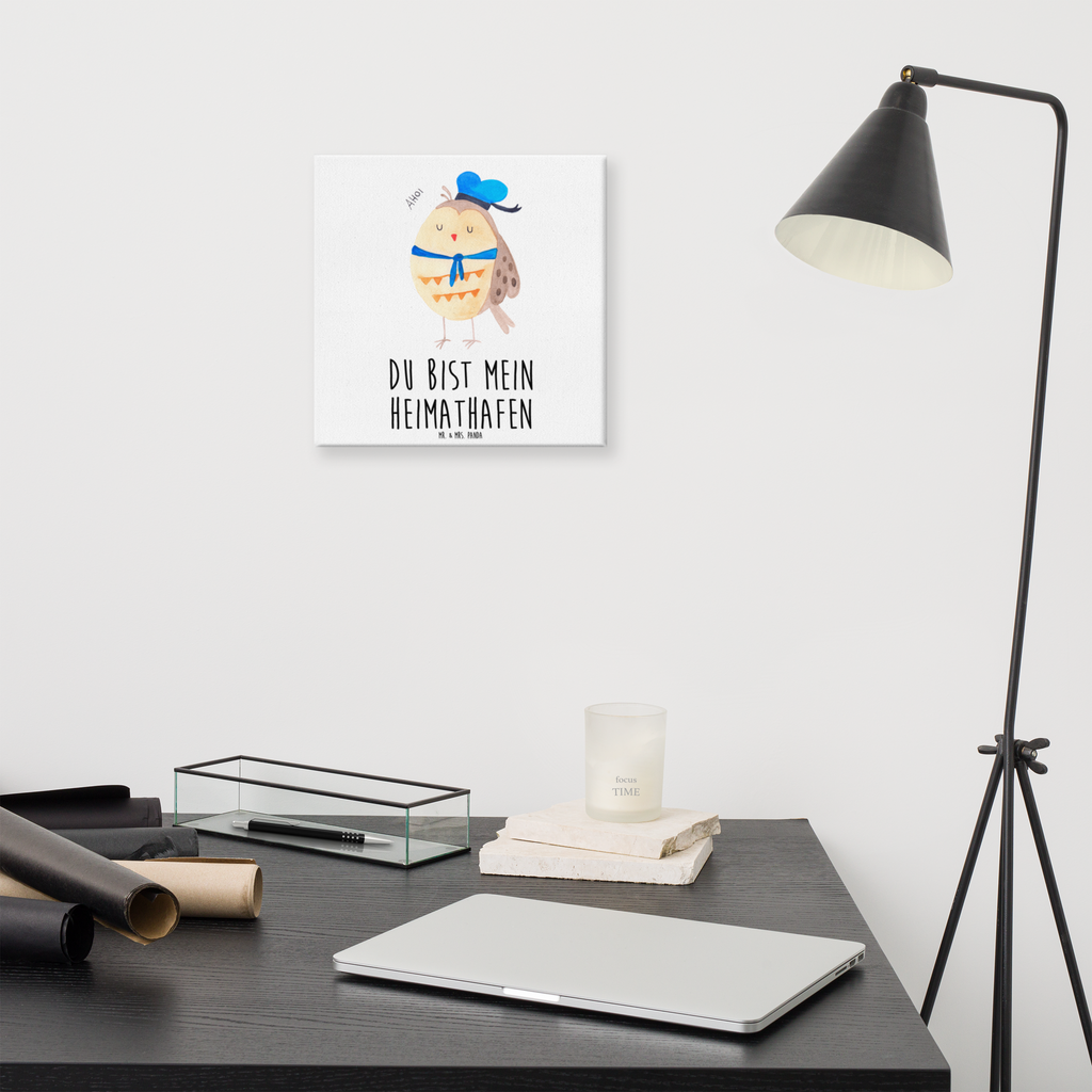 Leinwand Bild Eule Matrosen Leinwand, Bild, Kunstdruck, Wanddeko, Dekoration, Eule, Eule Spruch, Eule Deko, Owl, Wortspiel lustig, Matrose, Freundin, Ehe, Seefahrer, Heimathafen, Hochzeitstag Geschenk