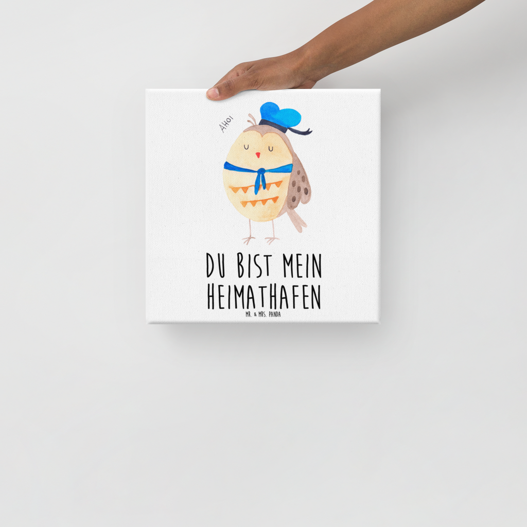 Leinwand Bild Eule Matrosen Leinwand, Bild, Kunstdruck, Wanddeko, Dekoration, Eule, Eule Spruch, Eule Deko, Owl, Wortspiel lustig, Matrose, Freundin, Ehe, Seefahrer, Heimathafen, Hochzeitstag Geschenk