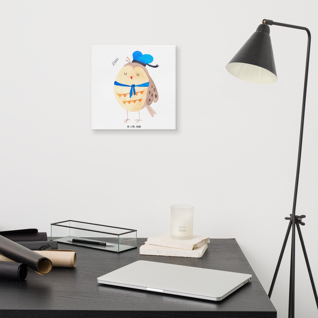 Leinwand Bild Eule Matrosen Leinwand, Bild, Kunstdruck, Wanddeko, Dekoration, Eule, Eule Spruch, Eule Deko, Owl, Wortspiel lustig, Matrose, Freundin, Ehe, Seefahrer, Heimathafen, Hochzeitstag Geschenk