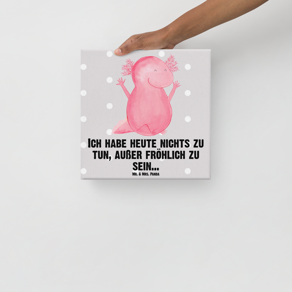 Leinwand Bild Axolotl Hurra Leinwand, Bild, Kunstdruck, Wanddeko, Dekoration, Axolotl, Molch, Axolot, Schwanzlurch, Lurch, Lurche, fröhlich, Spaß, Freude, Motivation, Zufriedenheit