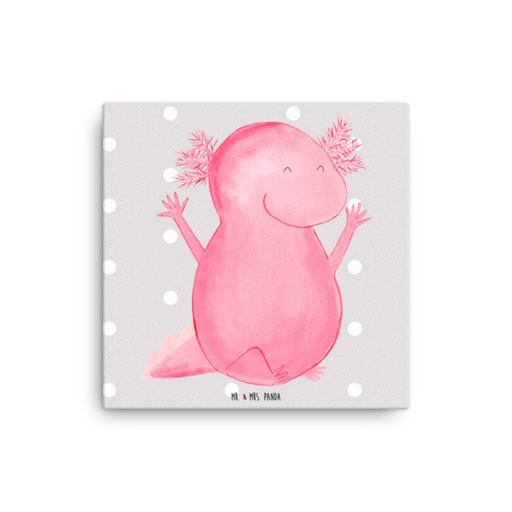 Leinwand Bild Axolotl Hurra Leinwand, Bild, Kunstdruck, Wanddeko, Dekoration, Axolotl, Molch, Axolot, Schwanzlurch, Lurch, Lurche, fröhlich, Spaß, Freude, Motivation, Zufriedenheit