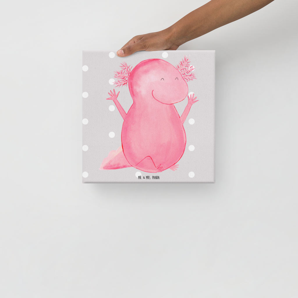 Leinwand Bild Axolotl Hurra Leinwand, Bild, Kunstdruck, Wanddeko, Dekoration, Axolotl, Molch, Axolot, Schwanzlurch, Lurch, Lurche, fröhlich, Spaß, Freude, Motivation, Zufriedenheit