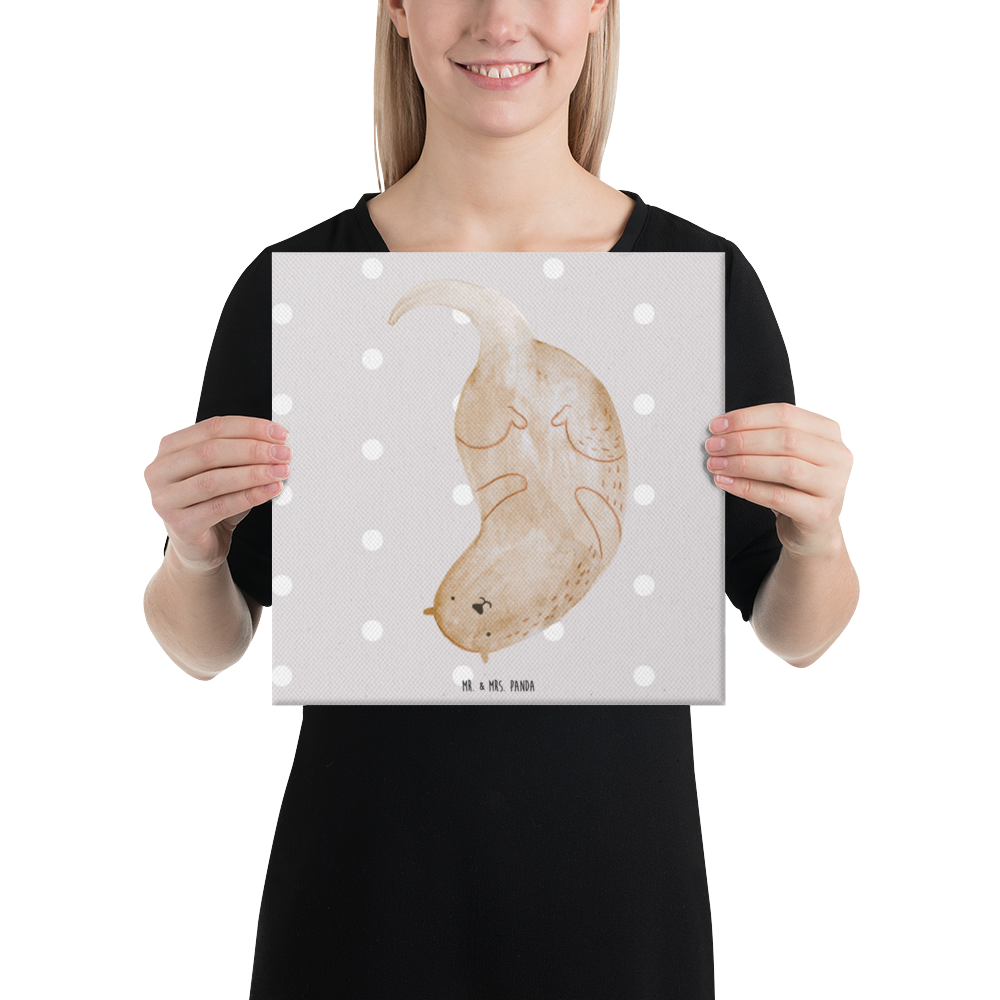 Leinwand Bild Otter kopfüber Leinwand, Bild, Kunstdruck, Wanddeko, Dekoration, Otter, Fischotter, Seeotter, Otter Seeotter See Otter