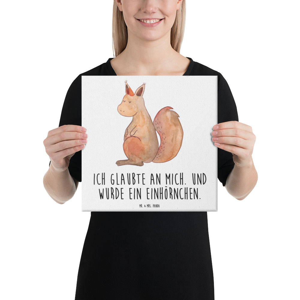 Leinwand Bild Einhörnchen Glaube Leinwand, Bild, Kunstdruck, Wanddeko, Dekoration, Einhorn, Einhörner, Einhorn Deko, Pegasus, Unicorn, Einhörnchen, Eichhörnchen, Eichhorn