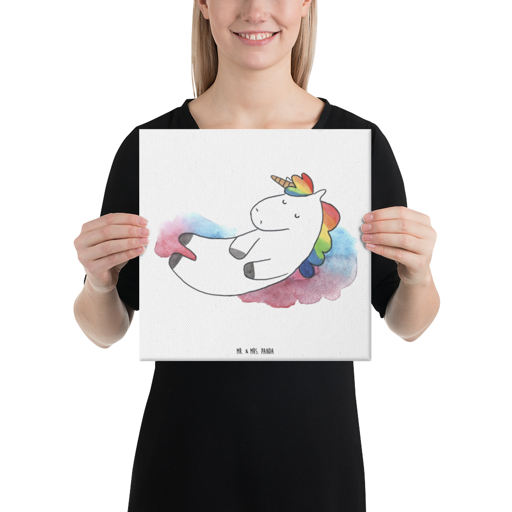 Leinwand Bild Einhorn Wolke 7 Leinwand, Bild, Kunstdruck, Wanddeko, Dekoration, Einhorn, Einhörner, Einhorn Deko, Pegasus, Unicorn, verliebt, Menschen, witzig, lustig, Geschenk, Glaube, Realität, Lächeln