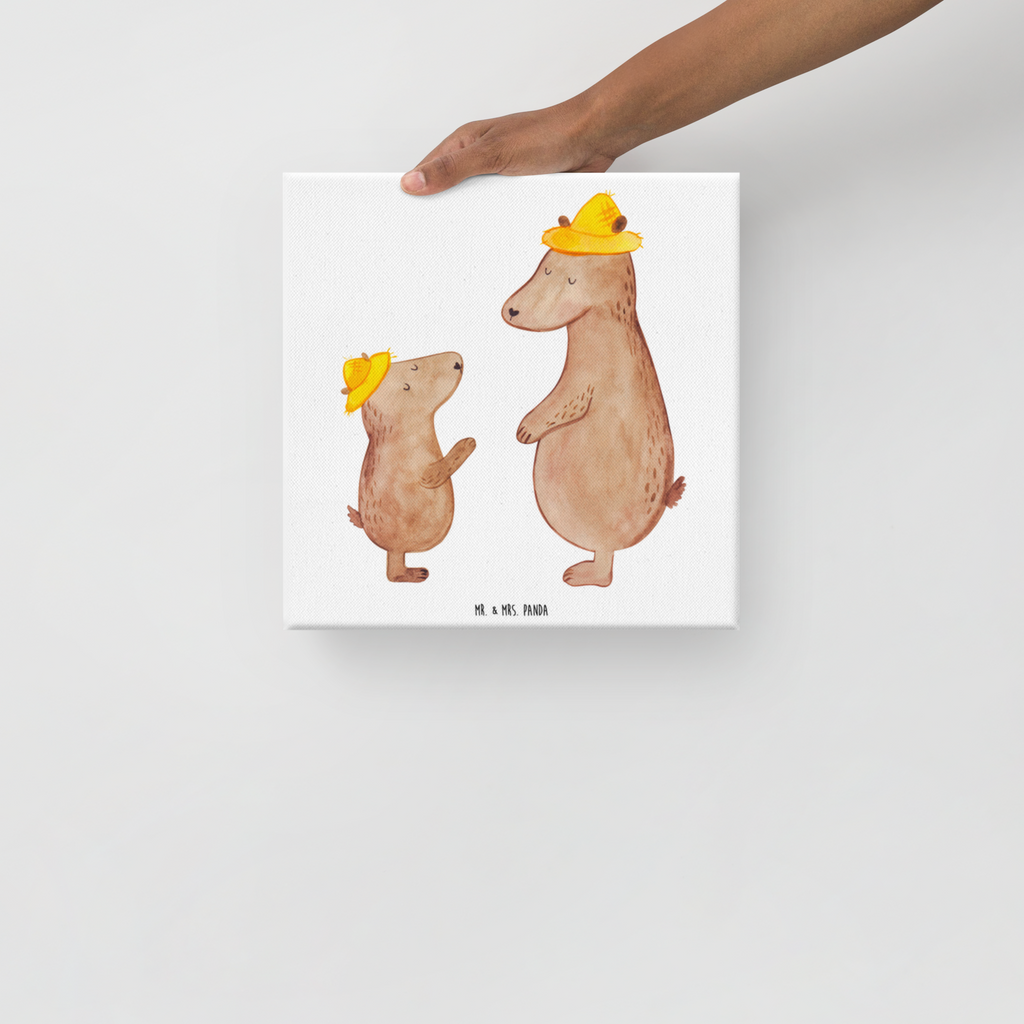 Leinwand Bild Bären mit Hut Leinwand, Bild, Kunstdruck, Wanddeko, Dekoration, Familie, Vatertag, Muttertag, Bruder, Schwester, Mama, Papa, Oma, Opa, Bär, Bären, Vater, Papi, Paps, Dad, Daddy, Lieblingsmensch, Sohn, Söhne, Kind, Kinder, Vater-Sohn, Family, Vorbild