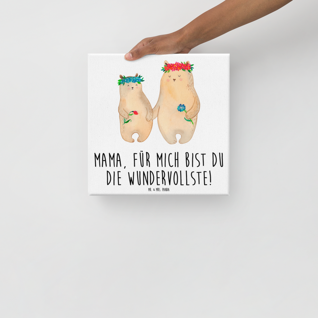 Leinwand Bild Bären mit Blumenkranz Leinwand, Bild, Kunstdruck, Wanddeko, Dekoration, Familie, Vatertag, Muttertag, Bruder, Schwester, Mama, Papa, Oma, Opa, Bär, Bären, Mutter, Mutti, Mami, Lieblingsmensch, Lieblingsmama, beste Mutter, weltbeste Mama, Geschenk Mama. Muttertag, Tochter, Kind, Kinder, Töchter, Family, Vorbild