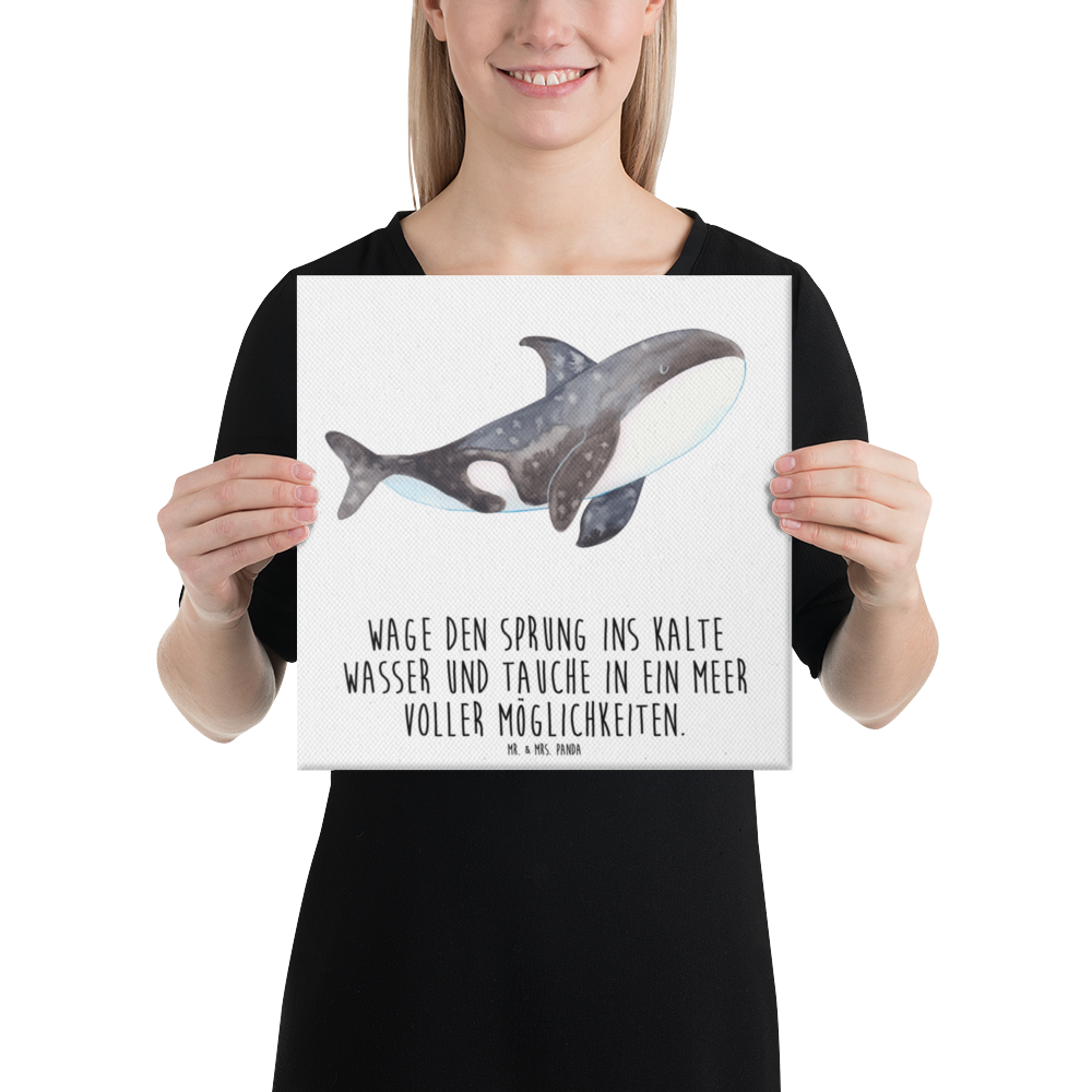 Leinwand Bild Orca Leinwand, Bild, Kunstdruck, Wanddeko, Dekoration, Meerestiere, Meer, Urlaub, Orca, Orcas, Killerwal, Wal, Möglichkeiten, Büro, Arbeit, Motivation, Selbstliebe, Neustart, Startup