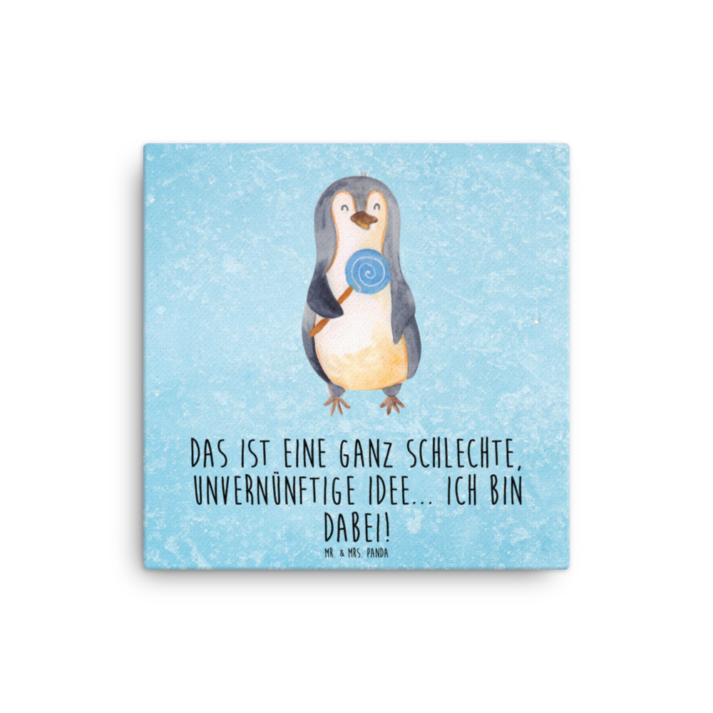 Leinwand Bild Pinguin Lolli